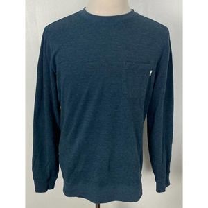 Men Vuori Jeffreys Pullover cotton blue pocket crewneck pullover sweatshirt XL